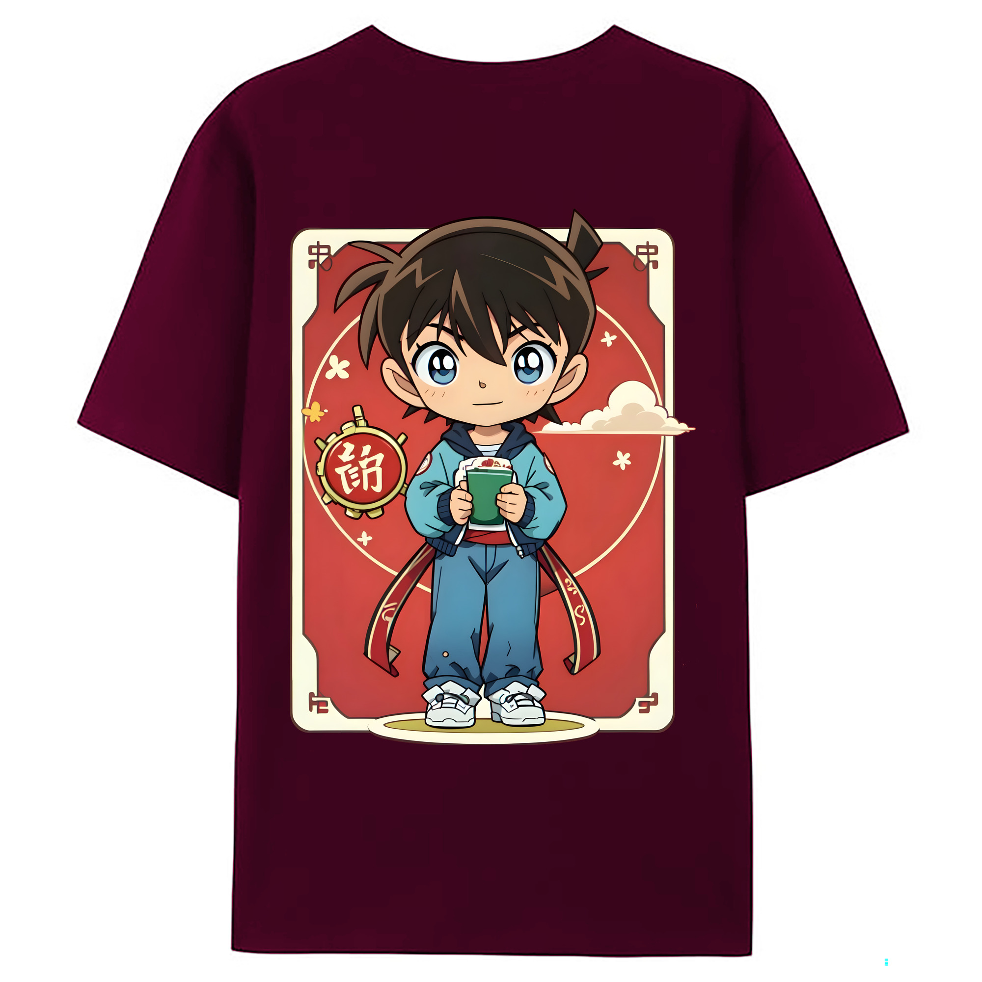 （画像用） 名探偵コナン 江戸川 コナン Detective Conan Conan Edogawa レディース半袖Tシャツ(バックプリント)